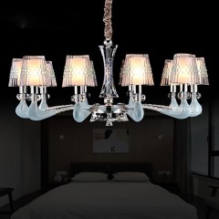 欧思灯饰 美人鱼 轻奢欧式现代简约吊灯 客厅餐厅卧室玻璃灯罩