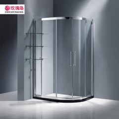 玫瑰岛淋浴房PR铝合金弧扇形简易洗浴房定制