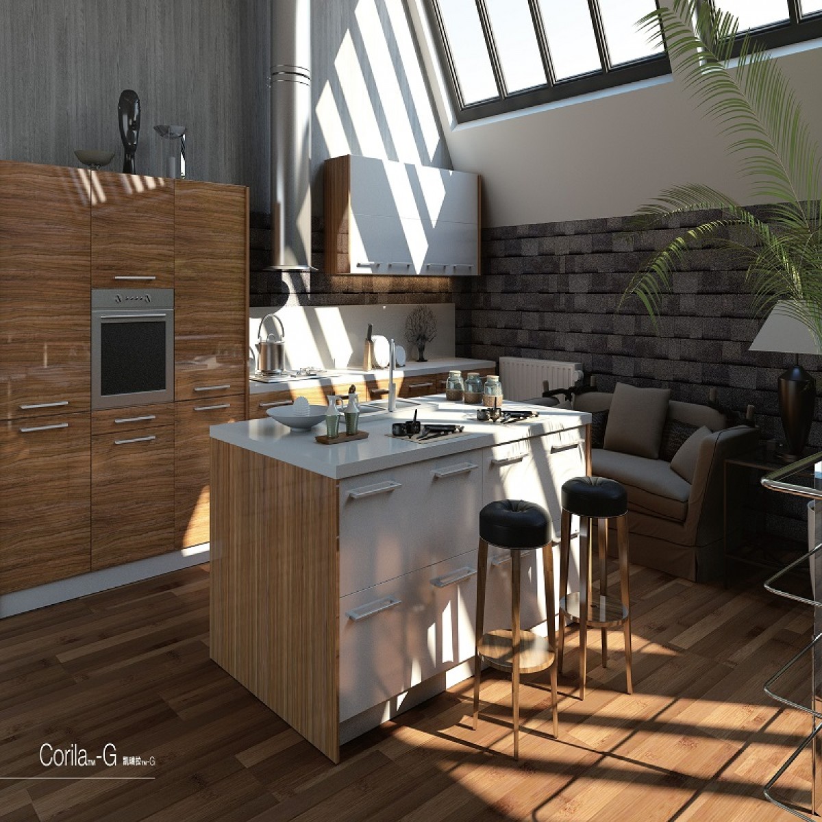 科勒厨房 整体厨房橱柜定制 凯瑞拉-G系列 现代前卫简约风格