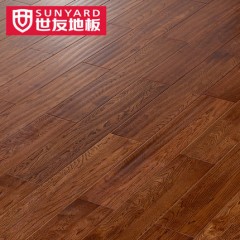 世友实木地板 进口天然环保橡木原木木材宽板双拼设计实木地板