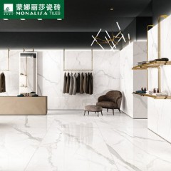 广州蒙娜丽莎瓷砖罗马超石代爵士白陶瓷板仿石纹理抛光面瓷砖