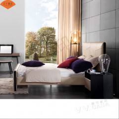云水檀心家具 意式现代意式极简家具 卧室家具VX5-1676-1床 床头柜