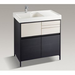 博纳2.0 800mm浴室柜-3D黑木纹